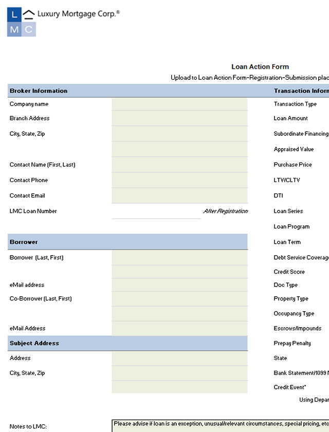 200 - Loan Action Form - Screenshot
